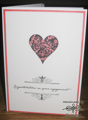 Hand made card, hearts, distress inks